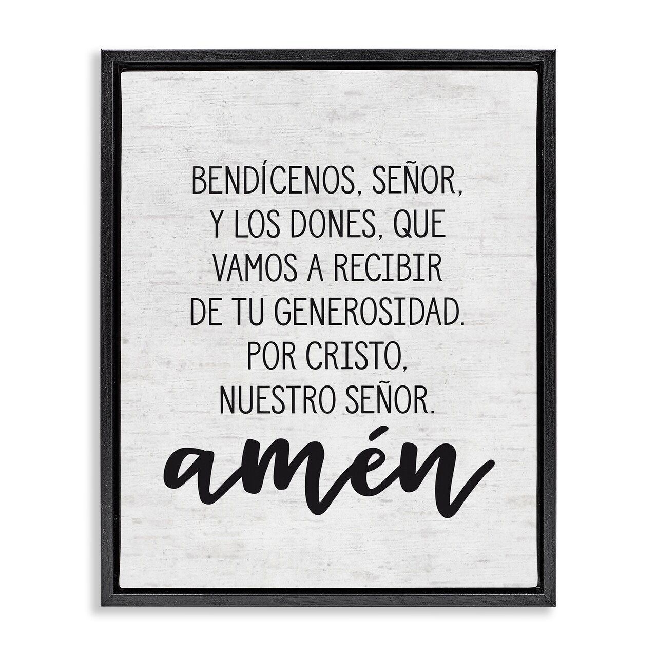 Stupell Industries Bendición de la Mesa Framed Floater Canvas Wall Art